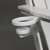 Folding Adirondack Chair with Dual Cup Holder - White Composite