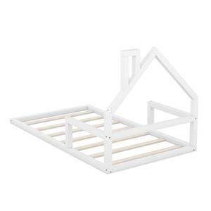 Floor Bed With House Shaped Headboard