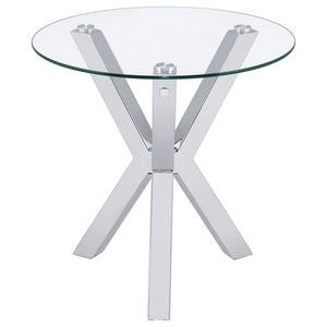 Kenzie 3-piece Round Coffee and End Table Set Chrome