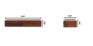 Lunar - 2 Drawer Wall Mounted Console - Brown