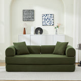 Folding Sofa Bed with Corduroy Upholstery and 2 Pillows