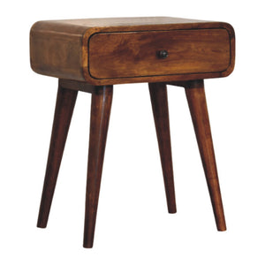 Avora Chestnut Nightstand with 1-Drawer, Nordic Legs