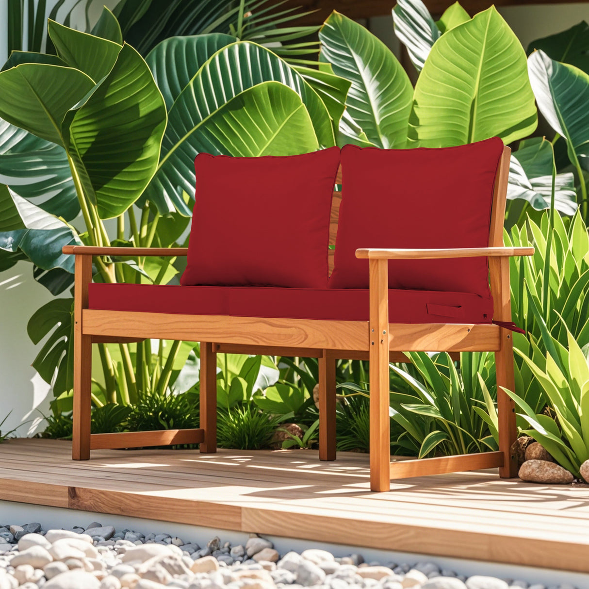 24x24 Inch Outdoor Deep Seat Cushion Set - Red