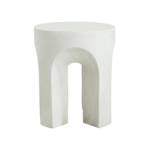 Outdoor MGO Round Top Side Table in Antique White