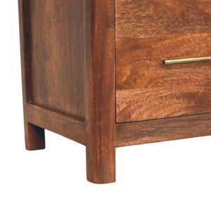 Solid Wood Arc-Line Bedside Table