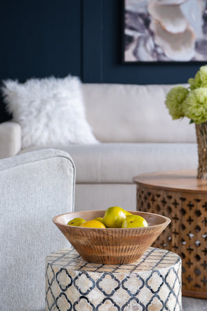 D12x4' Mango Wood Round Decorative Bowl