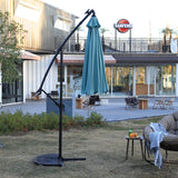 10ft Solar LED Offset Hanging Patio Umbrella (Light Green)