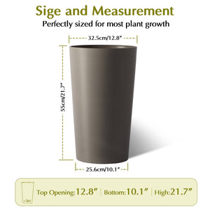 2 Pack Tall 21.7 in Modern Brown Planters for Indoor & Outdoor