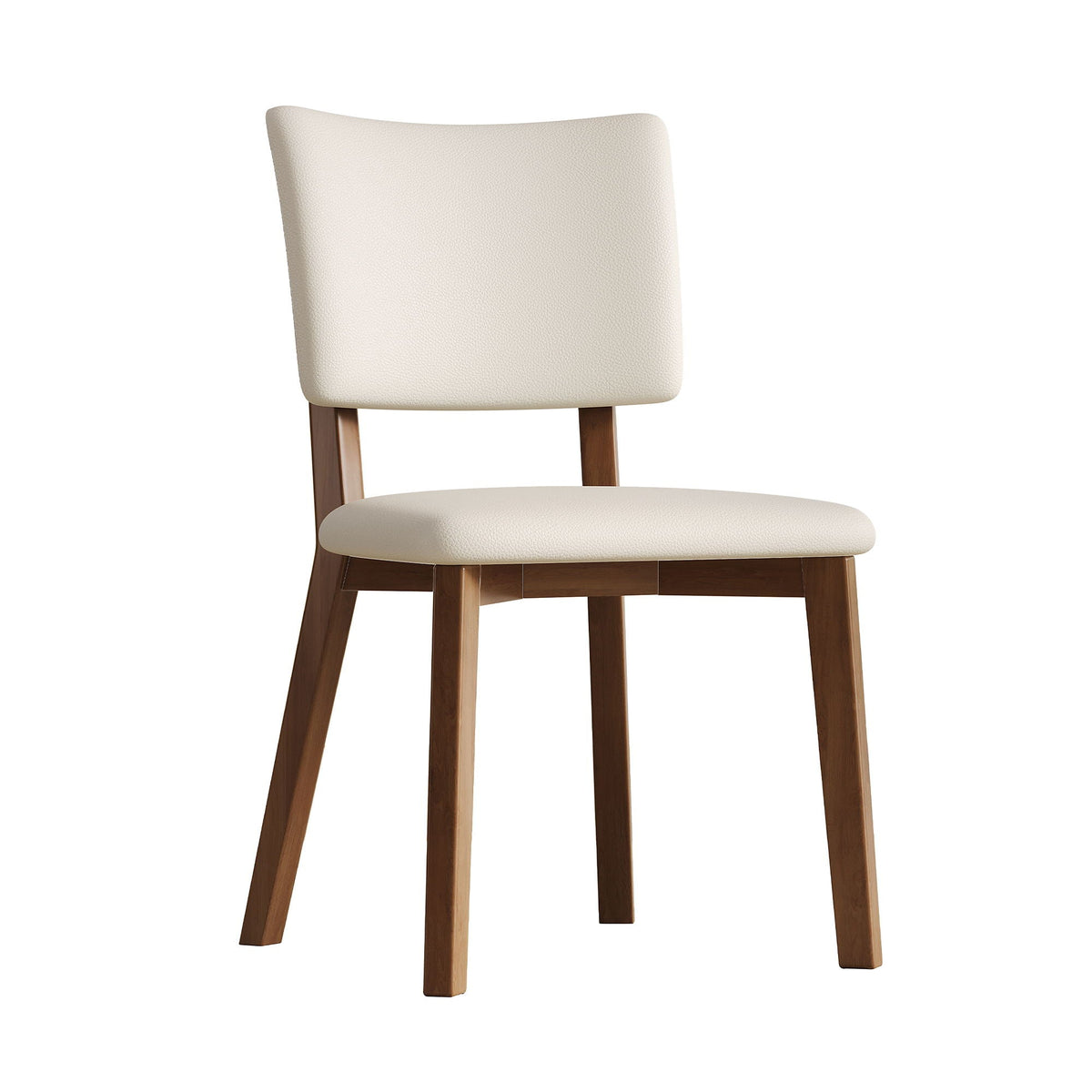 Dining Chair Set of 2 - White / Deep Walnut