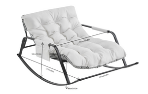 Samba Rocking Chair with Extra-Wide Technical Leather Upholstered Gliding Chair
