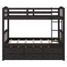 Bunk Bed With Trundle And Drawers, Arched Headboard And Footboard