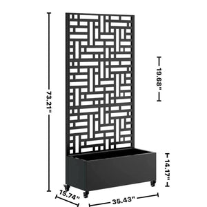 Metal Planter Box with Trellis, 73" x 35" x 16" Raised Garden Bed