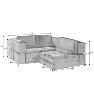 Large Modern Corduroy Sofa Can Be Freely Combined