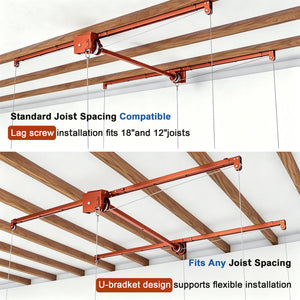 Orange Overhead Garage Storage Rack 3x6 FT