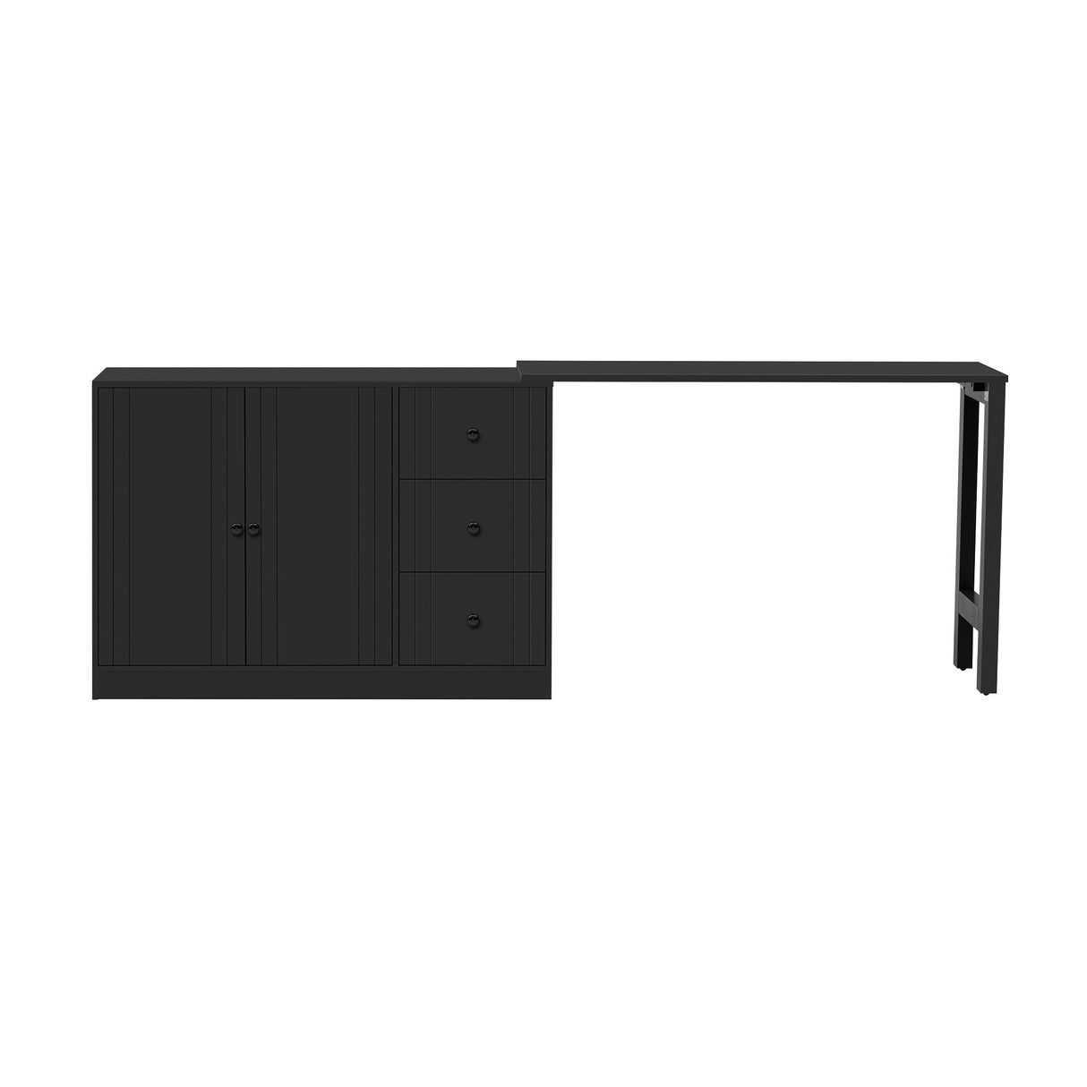 U Style 89.7'' Wooden Sideboard with Extendable Table