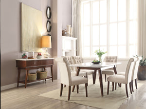 Gasha Marble Top Dining Table - White