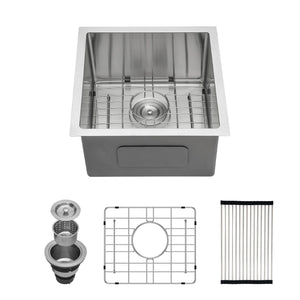 Modern Undermount Stainless Steel Kitchen Sink 16 Gauge, Deep Single Bowl