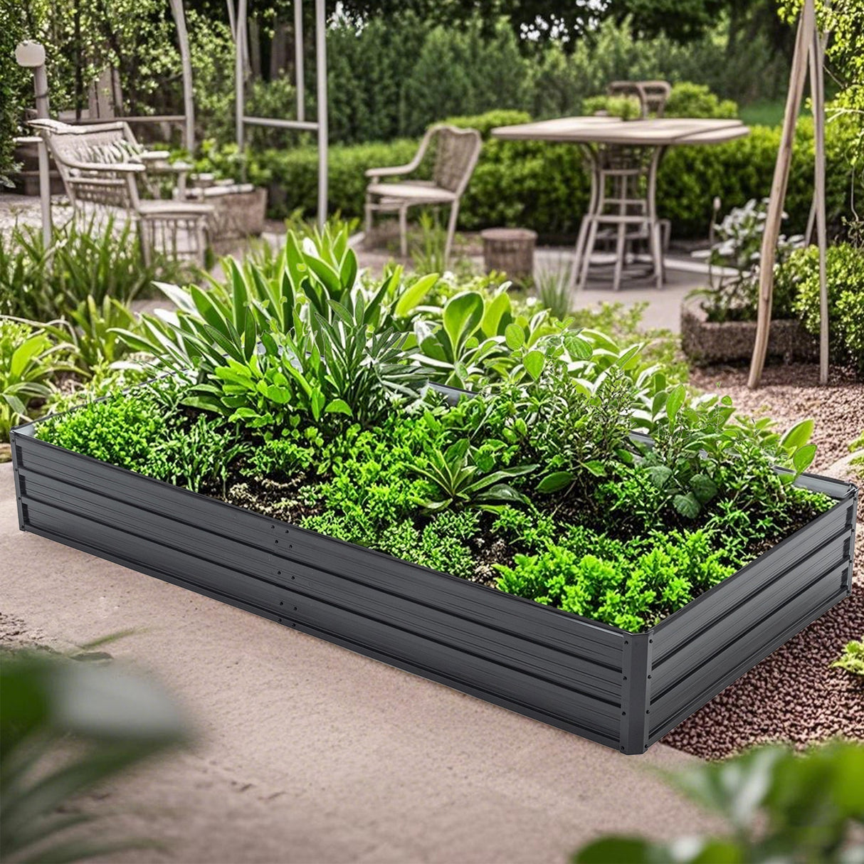 Galvanized Raised Garden Beds Outdoor 8×4×1 ft Planter