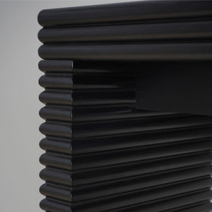 47" Modern Black Wood Console Table with Ribbed Legs