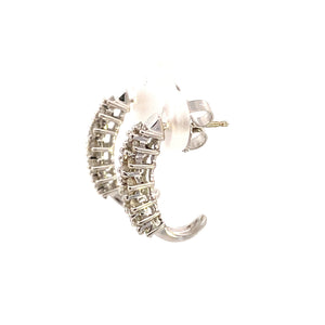 1.09ct Diamond Diamond Hoop Earrings 14KT White Gold