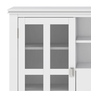 Handcrafted Tall TV Media Stand with Glass Doors and Storage - Multiple Colors
