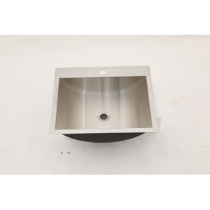 21 X 17" Drop In Bathroom Sink With Pop Up Drain, Stainless Steel Su304, Durable & Rust Resistant, Easy Installation - Brushed Nickel