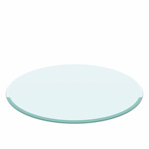 30" Round Tempered Glass Table Top Clear Glass 2 / 5" Thick Beveled Polished Edge - Transparent