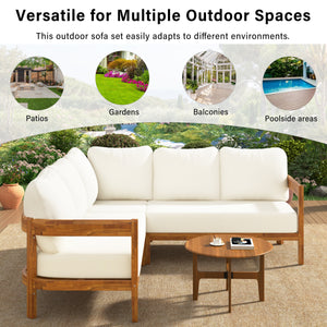 U_Style Acacia Solid Wood Patio Furniture Set