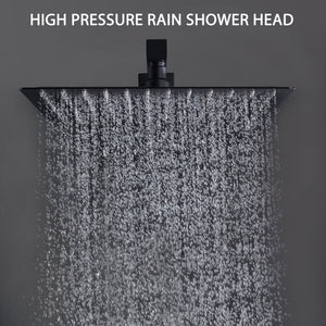 12" Ceiling Mount Shower System With Rain Mixer And Handheld Shower