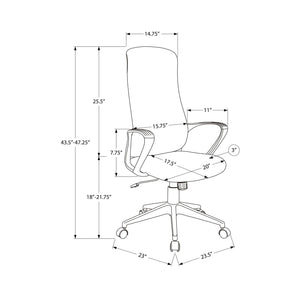 Office Chair With Adjustable Height, Armrests, Swivel - Black