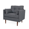 Enchantica Upholstered Fabric Club Chair with Button Tufting and 2 Accent Pillows