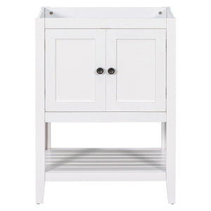 Bathroom Vanity Base Only, Soild Wood Frame, Bathroom Storage Cabinet With Doors And Open Shelf