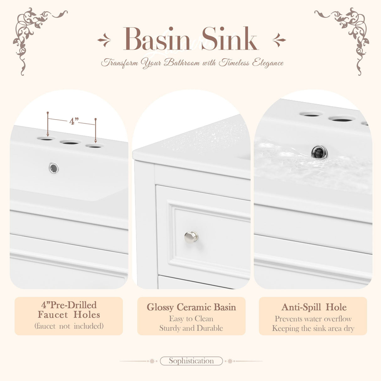 Bathroom Vanity With Medicine Cabinet, Storage Cabinet With 4 Drawers, Adjustable Shelf Mirror