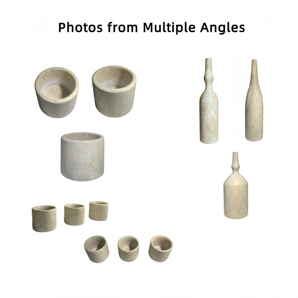 7 Pieces Luxury Natural Marble Living Room Accessories Set
