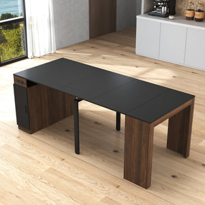 Modern Multifunctional Extendable Dining Table with Outlet