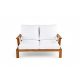 Acacia Wood Outdoor Sofa Set for 4 with Cushions and Coffee Table