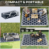 Reversible outdoor rug carpet, 9' x 18' waterproof