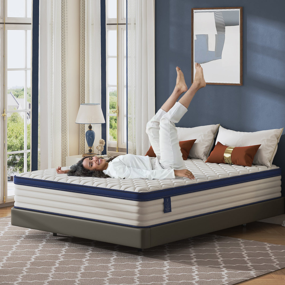 Gel memory foam mattress, double bed, roll pack boxed