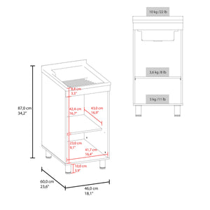 Slee Compact Utility Sink Cabinet with Storage and Metal Legs for Laundry Room