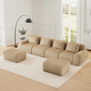 146" Modern U-Shaped Modular Sectional Sofa