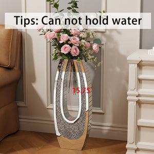 24.01" U-Shaped Floor Vase Shattered Diamond Mirror Surface