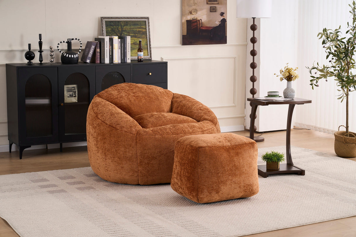 Foam Bean Bag Chairs for Adults and Teens with Ultra Soft Chenille Cover
