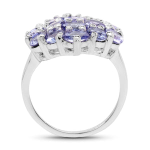 5.28 Carat Genuine Tanzanite .925 Sterling Silver Ring