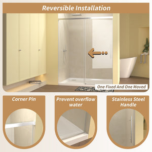 48" Single Sliding Shower Door