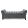 Hayes - Contemporary Armed Storage Bench With Rolled Arms And Button Tufting