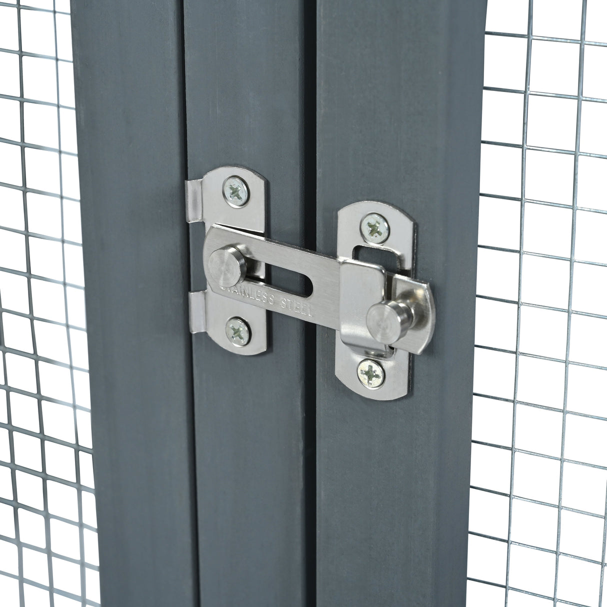 Grey Pine Wood Outdoor Cat House with Shelves and Weather Protection