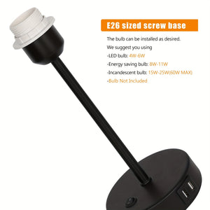 Bedside Table Lamps Set of 2 with USB Ports for Bedroom Nightstand Lighting