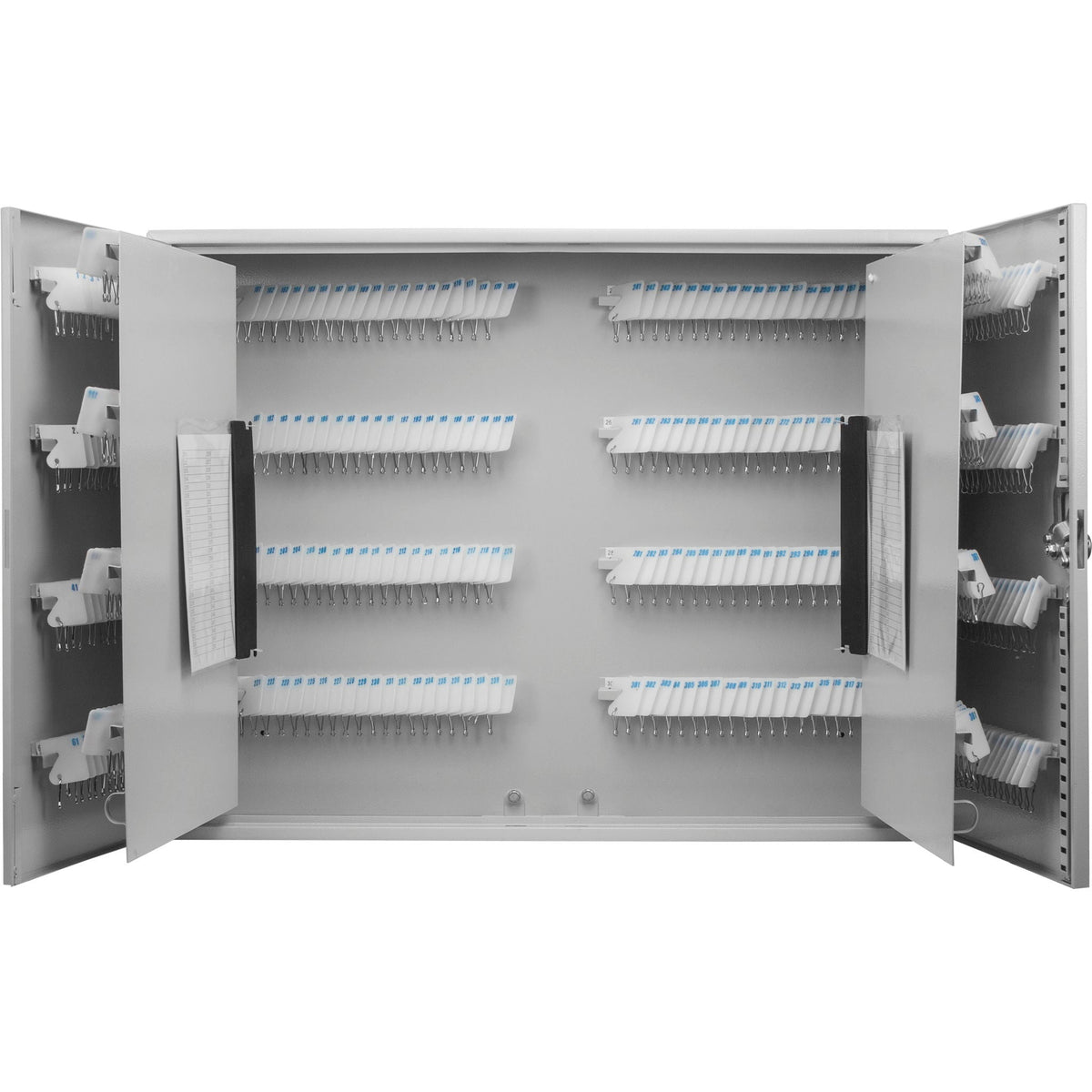 Adjustable Key Cabinet with Lock - Multiple Sizes, Gray or Black