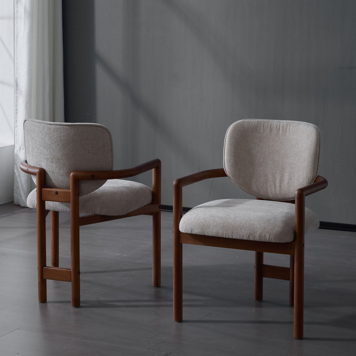 Upholstered Arm Dining Chairs (Set of 2)