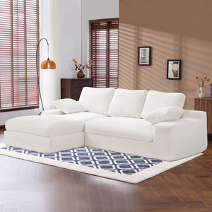 Compressed Sofa With 3 Back Cushions, 2 Throw Pillows